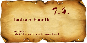 Tontsch Henrik névjegykártya